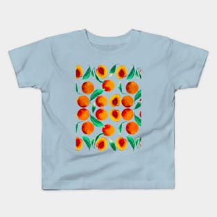 Colorful pattern of watercolor peaches Kids T-Shirt